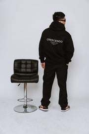 CRESCENDO RISE MINIMAL BLACK HOODIE