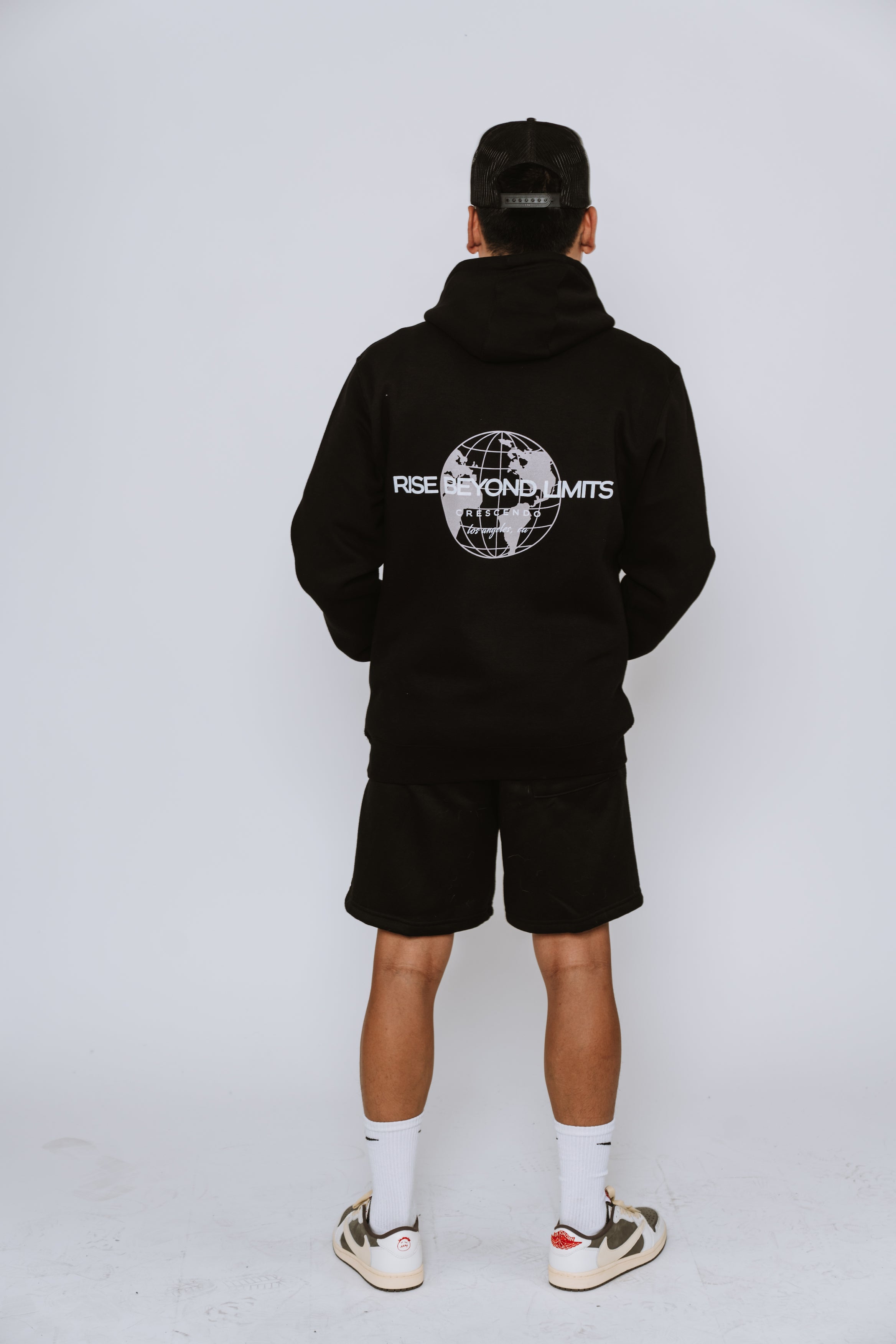 RISE BEYOND LIMITS GLOBE BLACK HOODIE