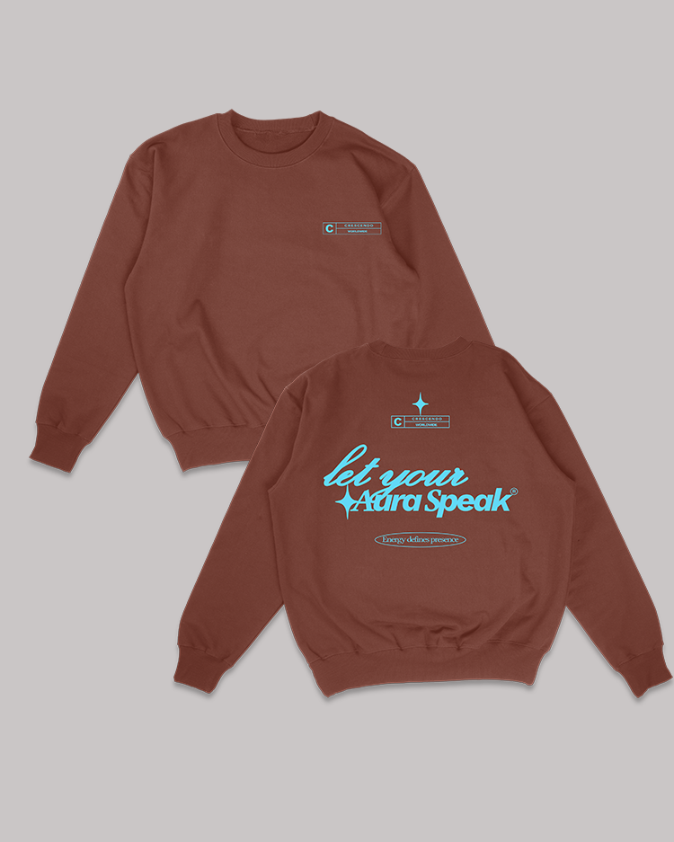 AURA CREWNECK CREWNECK BLUE FONT