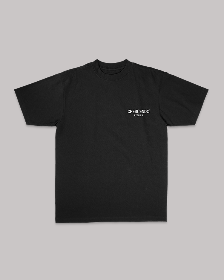 CRESCENDO ATELIER TAPE BLACK TEE