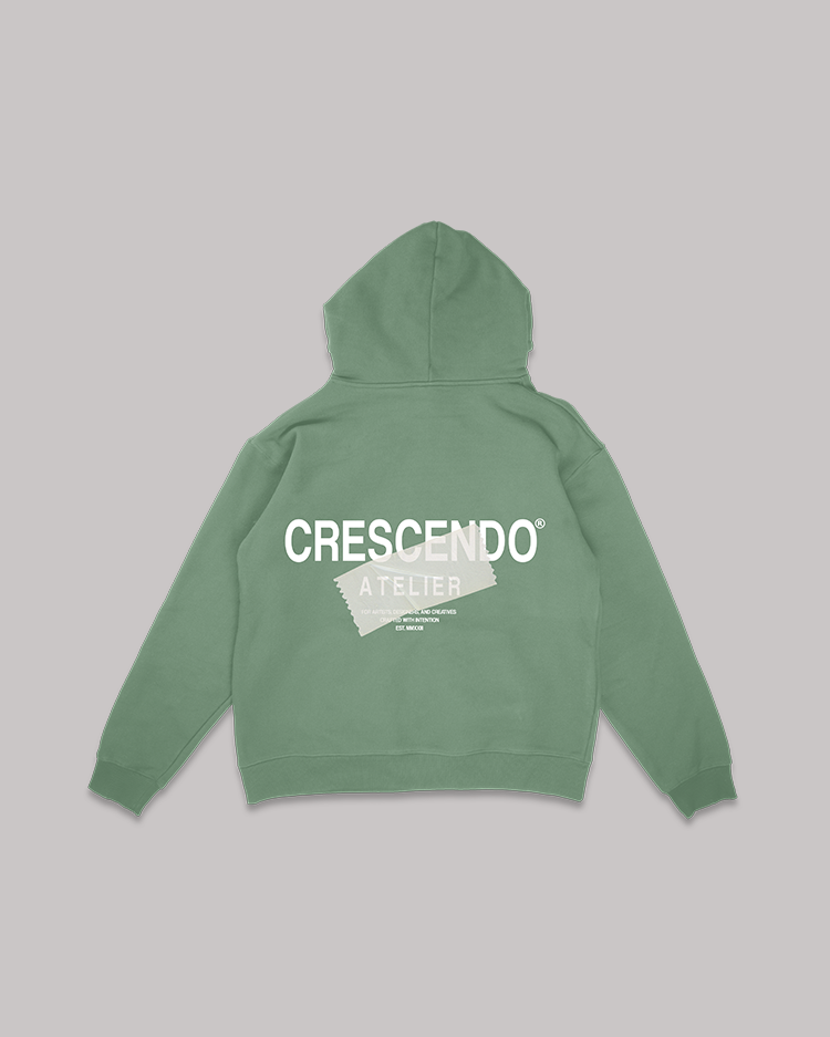 CRESCENDO ATELIER TAPE SAGE HOODIE