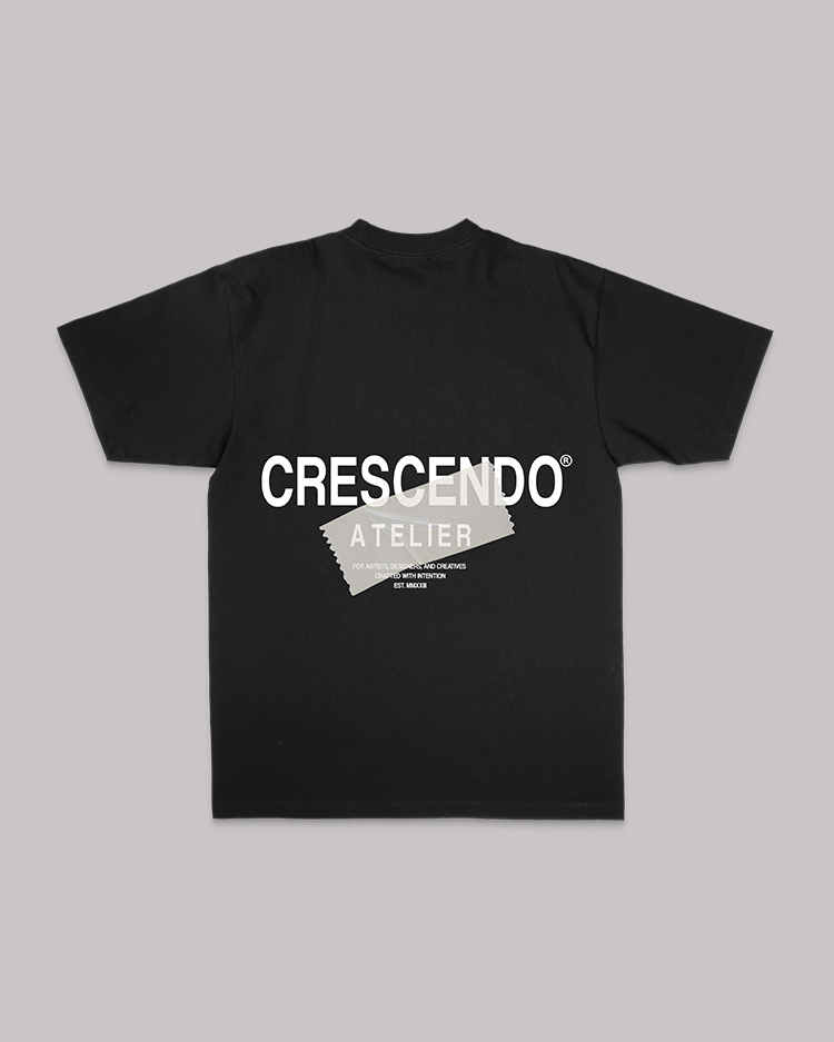 CRESCENDO ATELIER TAPE BLACK TEE