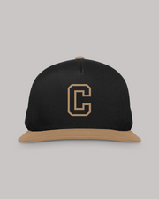 COLLEGIATE C BLACK/TAN SNAPBACK