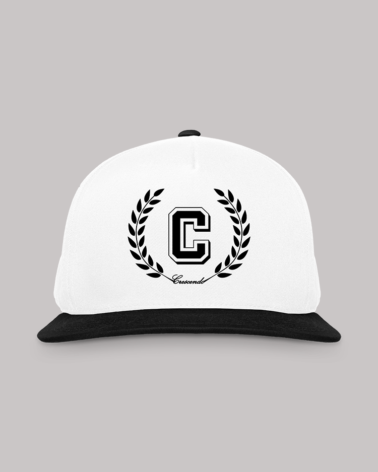 CRESCENDO CREST WHITE/BLACK SNAPBACK