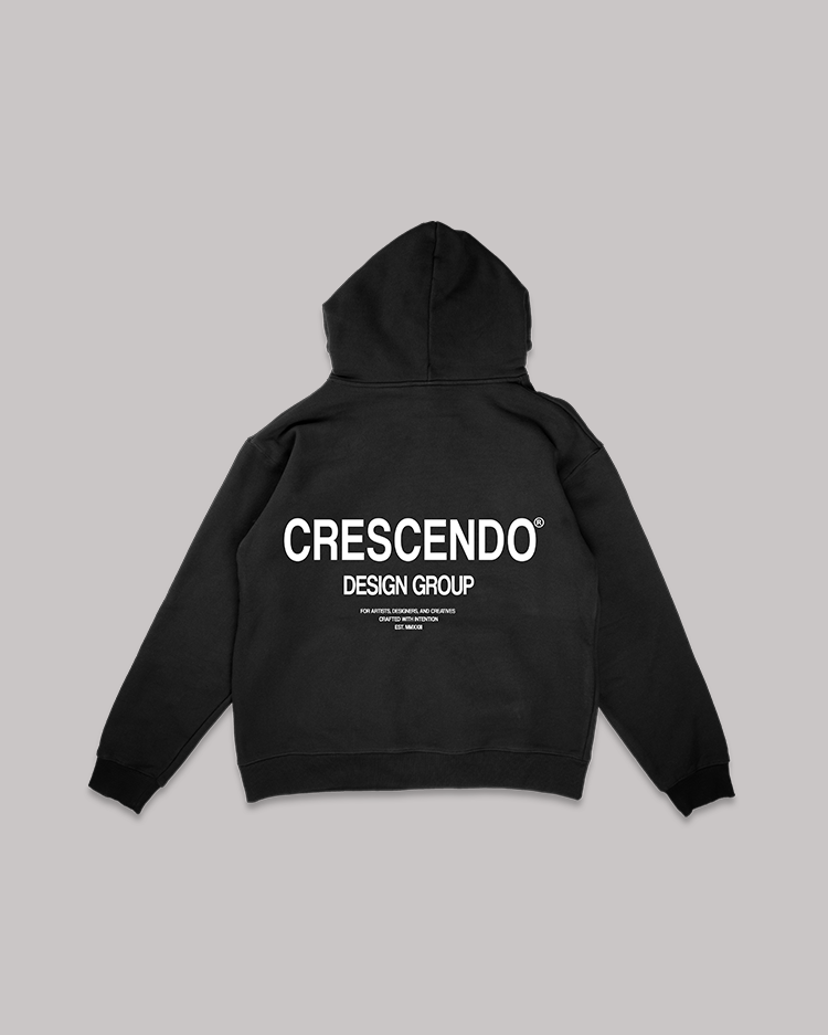 CRESCENDO DESIGN GROUP BLACK HOODIE