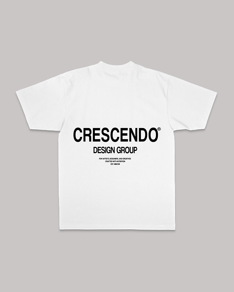 CRESCENDO DESIGN GROUP WHITE TEE