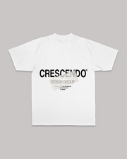 CRESCENDO DESIGN GROUP TAPE WHITE TEE