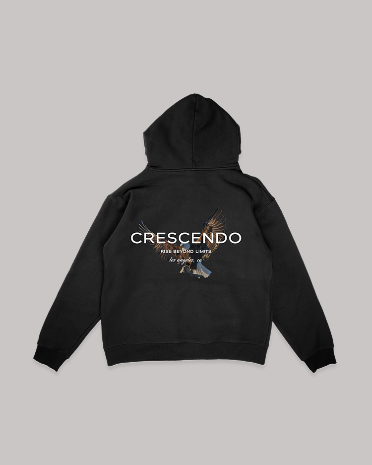 CRESCENDO RISE EAGLE BLACK HOODIE