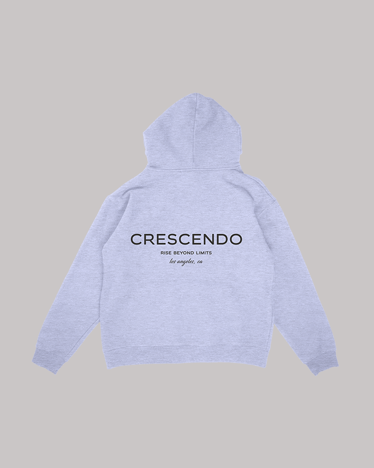 CRESCENDO RISE MINIMAL GRAY HOODIE