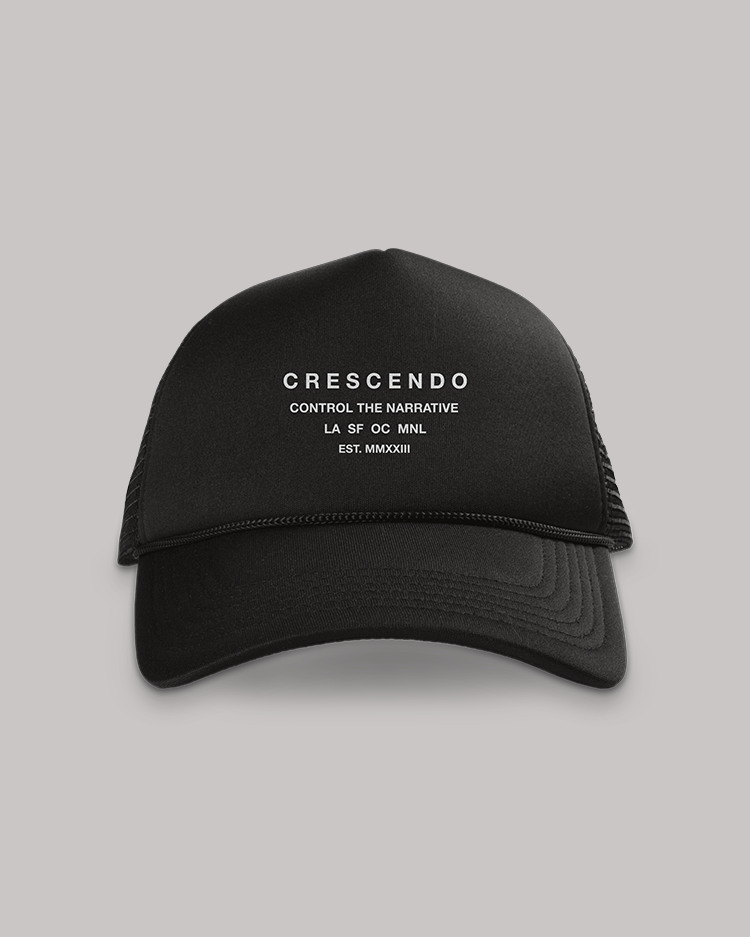 CRESCENDO BLACK TRUCKER HAT