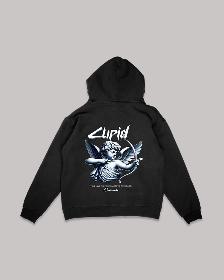 CUPID DOESNT LIE BLACK HOODIE