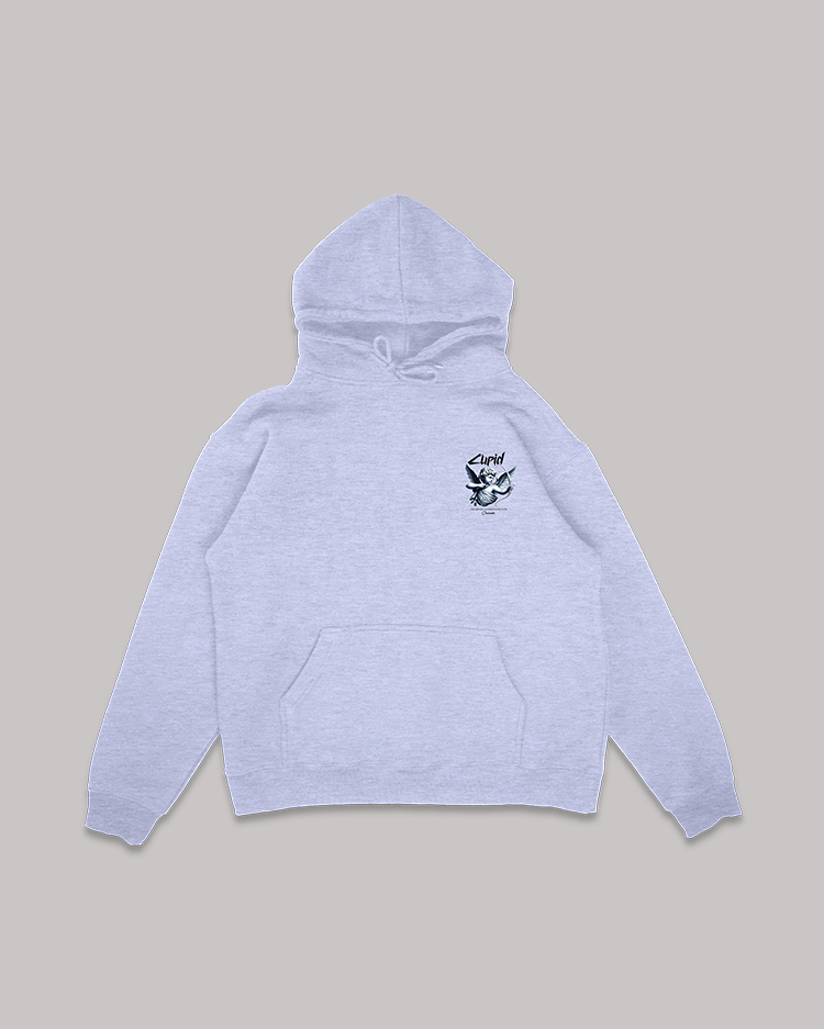 CUPID DOESNT LIE GRAY HOODIE