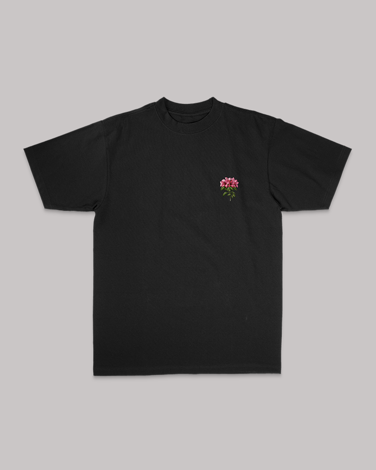 ETERNAL BLOOM BLACK TEE