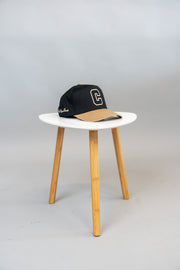 COLLEGIATE C BLACK/TAN SNAPBACK