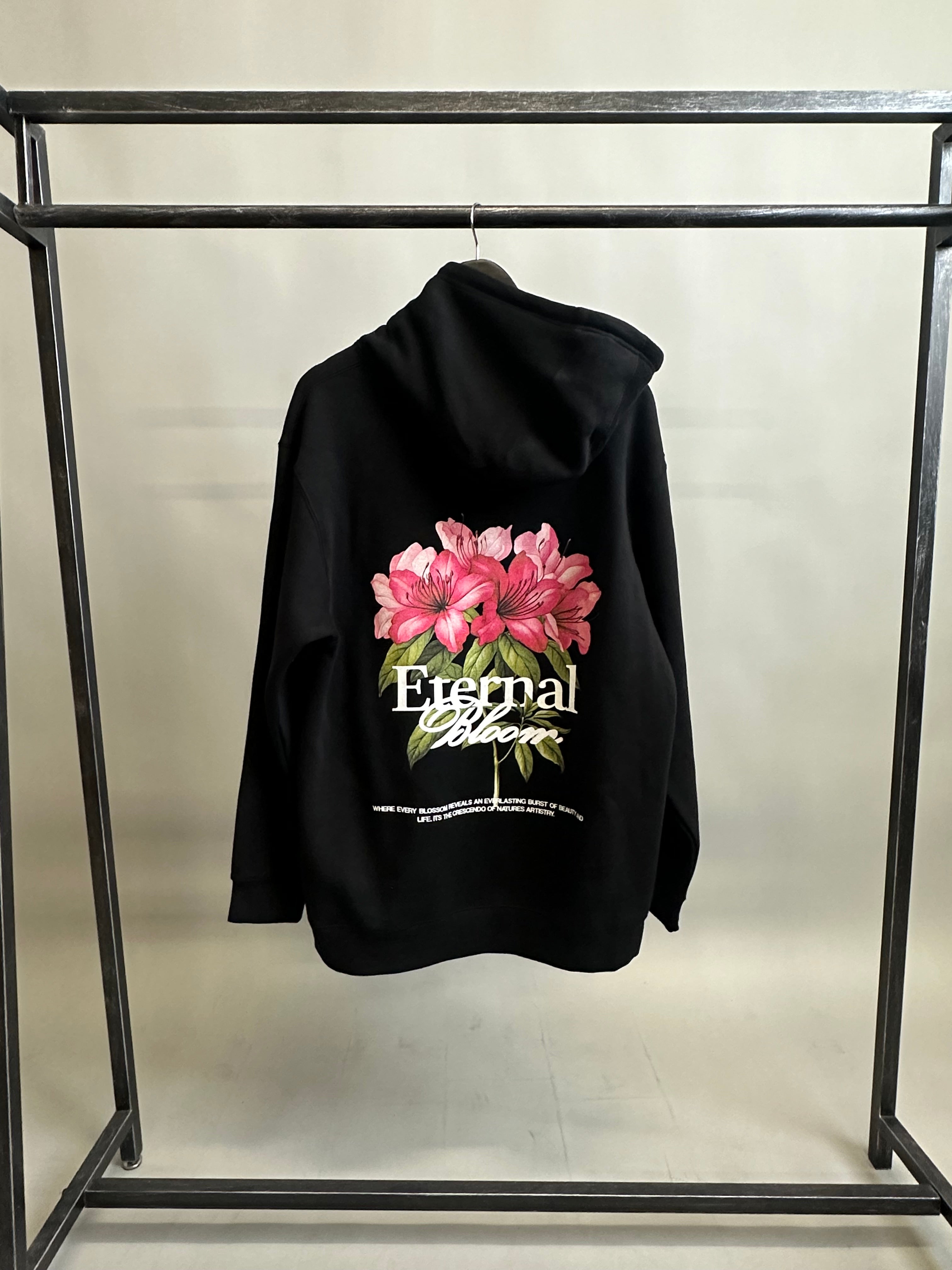 ETERNAL BLOOM BLACK HOODIE