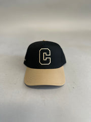 COLLEGIATE C BLACK/TAN SNAPBACK