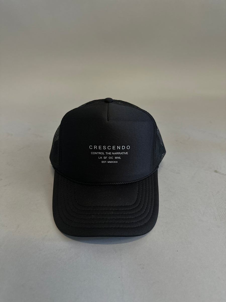 CRESCENDO BLACK TRUCKER HAT