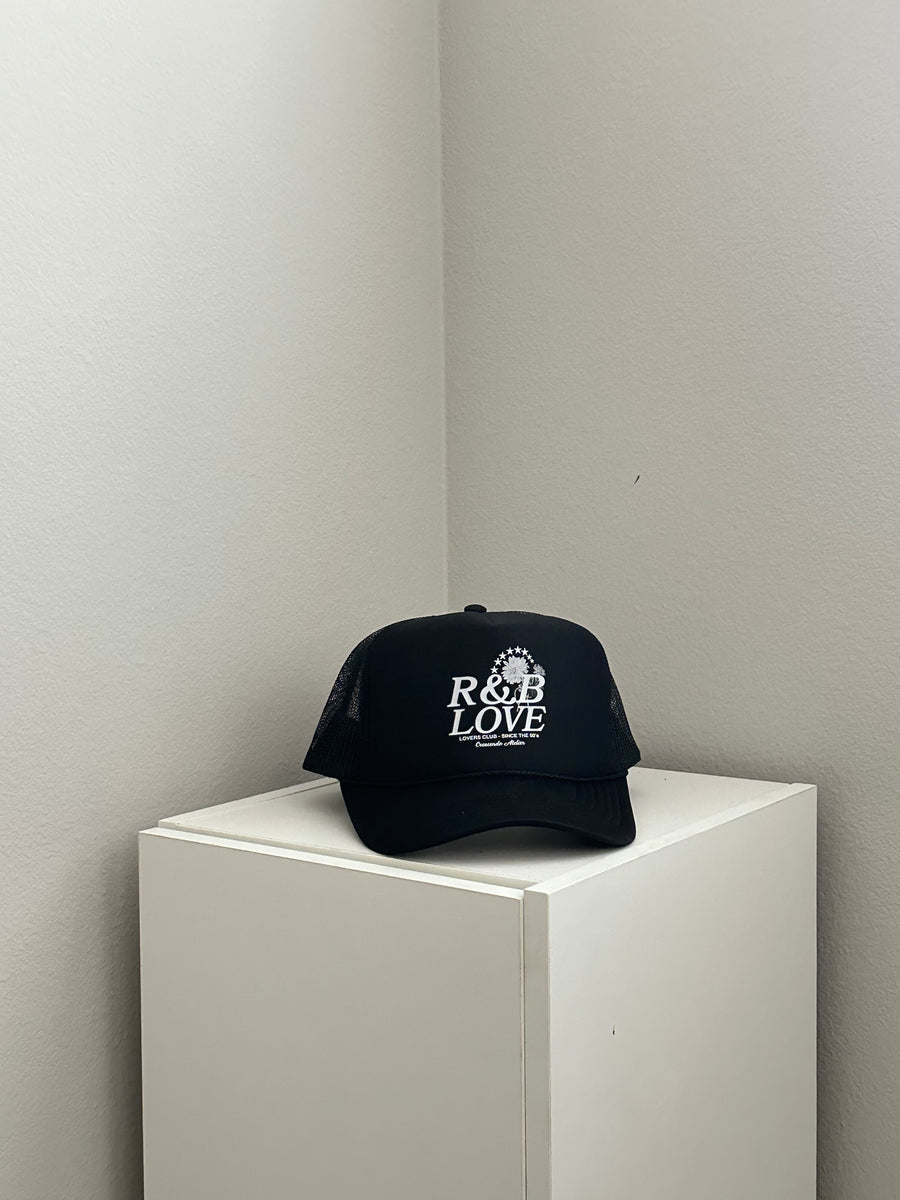 R&B LOVERTS CLUB BLACK TRUCKER