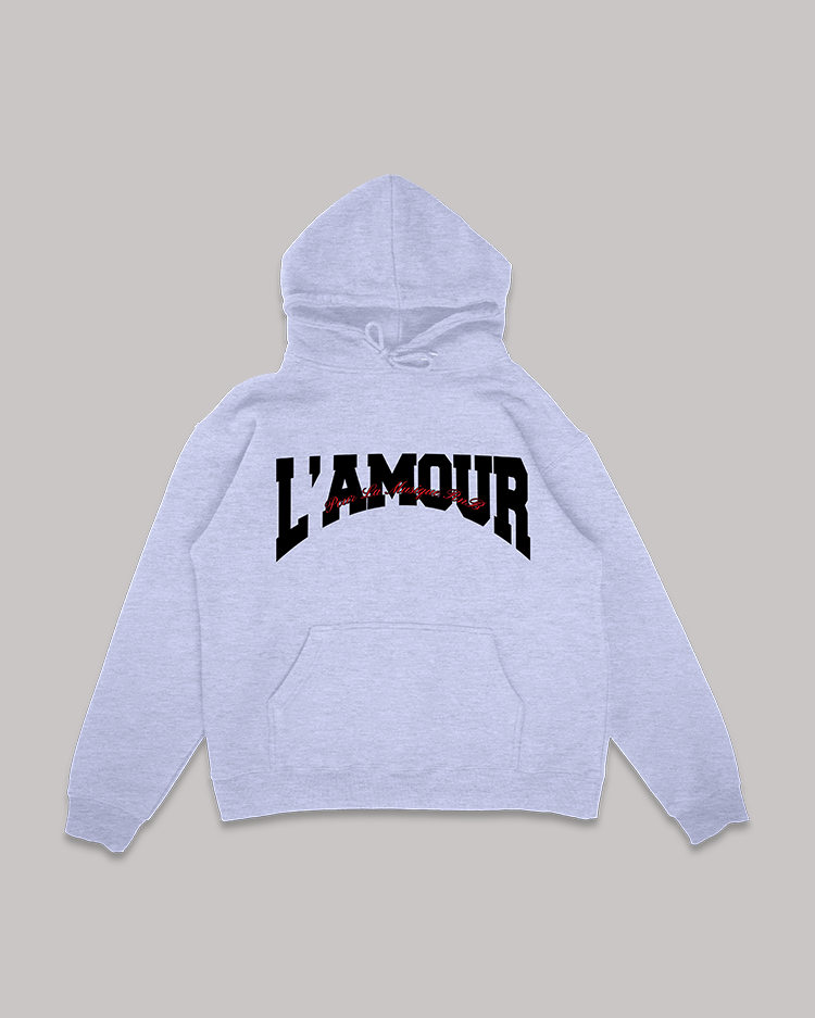 L'AMOUR GRAY HOODIE