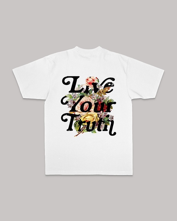 LIVE YOUR TRUTH WHITE TEE – Crescendo