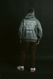 ATTENTION CURRENCY GRAY HOODIE