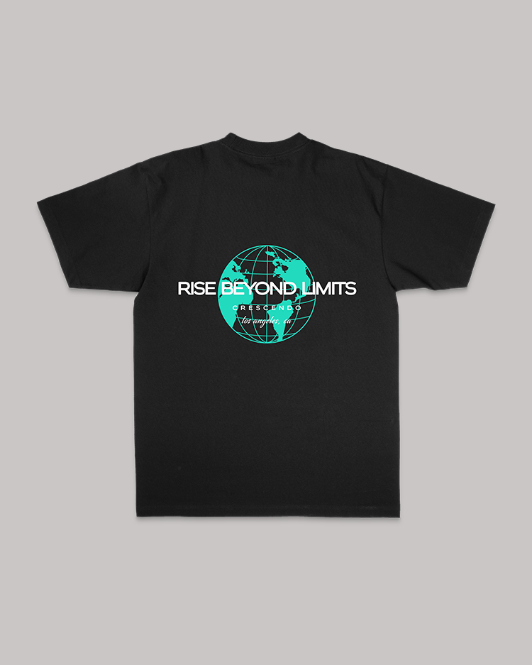 RISE BEYOND GLOBE BLACK TEE