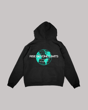 RISE BEYOND LIMITS GLOBE BLACK HOODIE