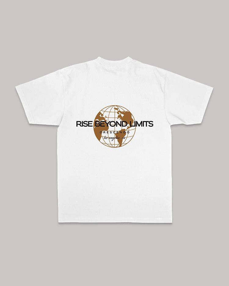 RISE BEYOND GLOBE WHITE TEE