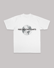 RISE BEYOND GLOBE WHITE TEE