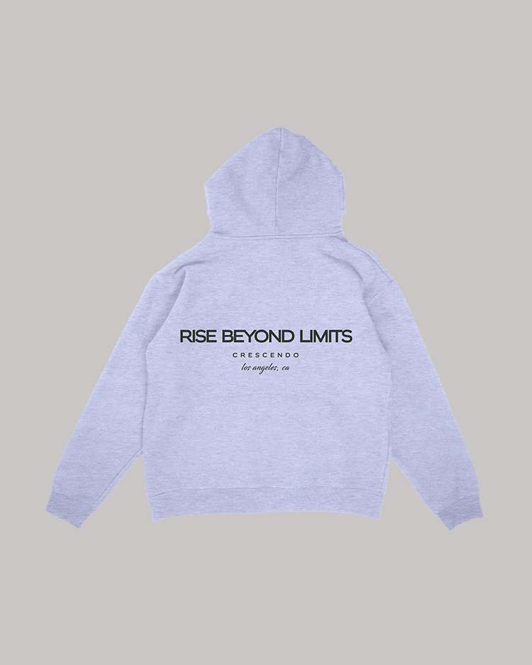 RISE BEYOND LIMITS MINIMAL GRAY HOODIE