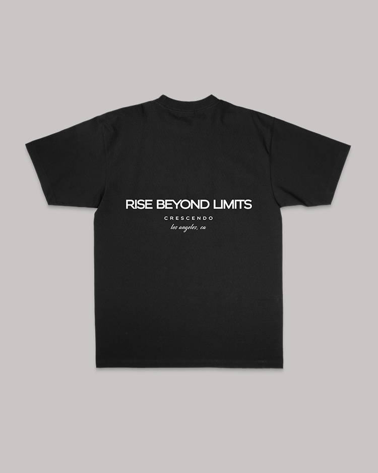 RISE BEYOND MINIMAL BLACK TEE