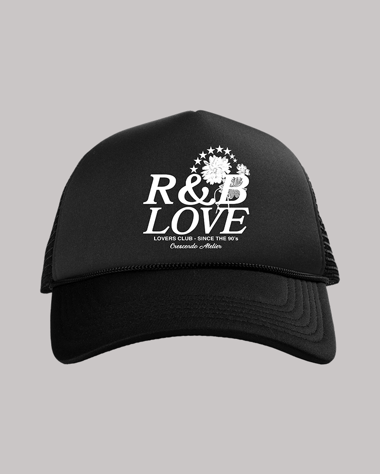 R&B LOVERTS CLUB BLACK TRUCKER