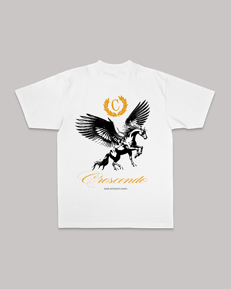 SOAR WITHOUT LIMITS WHITE TEE COPPER FONT